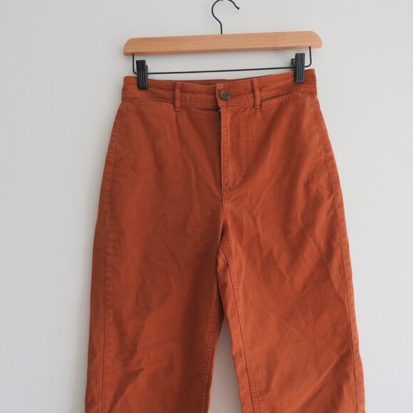 EVERLANE The Lightweight Straight-Leg Crop Pants in Burnt Orange Utility Size 0 - Picture 4 of 15